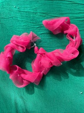 Women’s Hot Pink Ruffle Drop Earrings